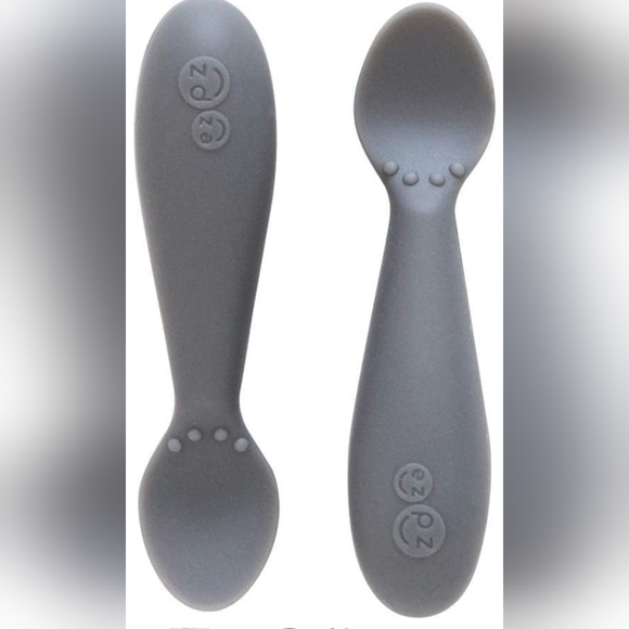 Ez Pz First Foods Set 6 Months Gray Bowl Cup Spoons - Picture 5 of 6